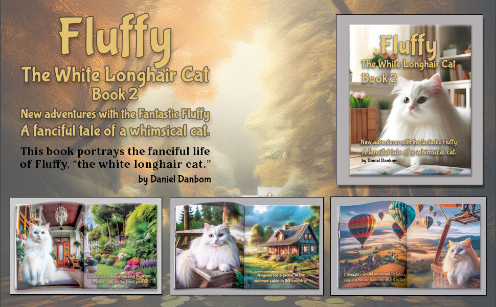 Cover illustration for Fluffy the White Longhair Cat Book 2 